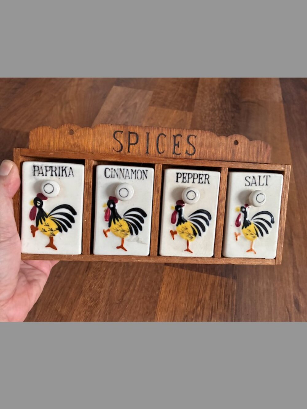 50's Rooster Spice Rack from Japan